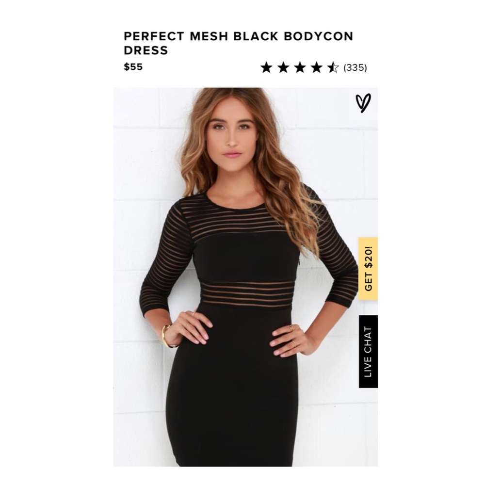 Lulu’s Black Mesh Bodycon Dress